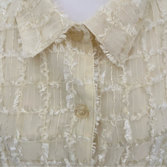 Vintage Design Loft Women XL Fringe Semi Sheer Button Lightweight Poly‎ Jacket - Picture 7 of 8